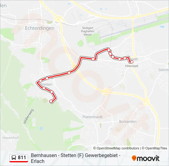 811 Bus Line Map