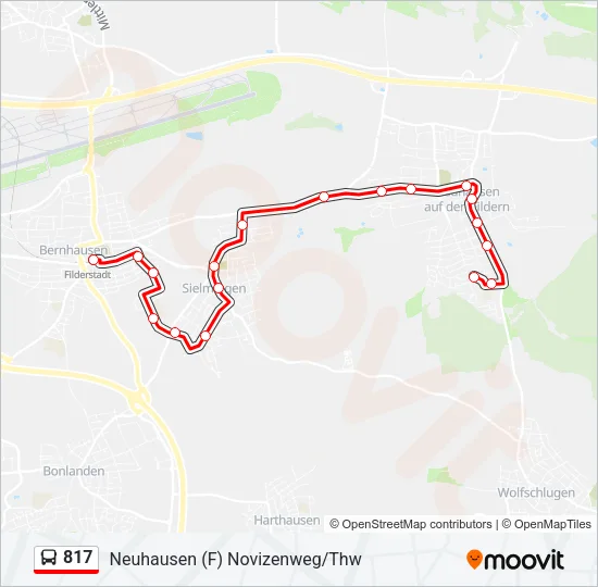817 Bus Line Map