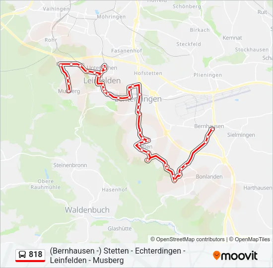 818 Bus Line Map