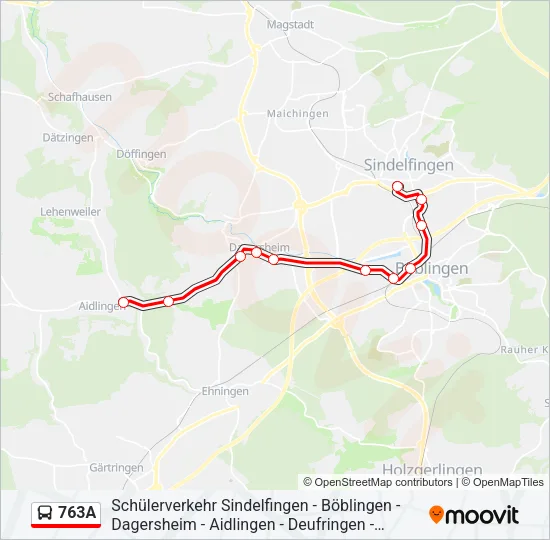 763A Bus Line Map