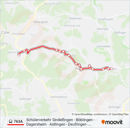 763A Bus Line Map