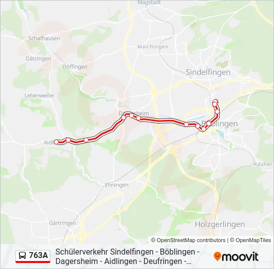 763A Bus Line Map
