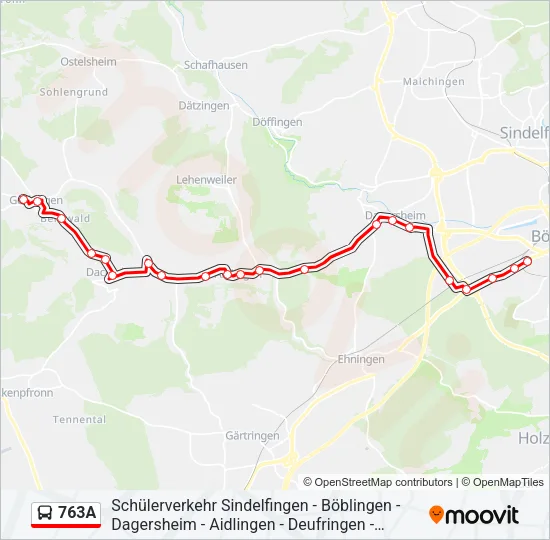 763A Bus Line Map