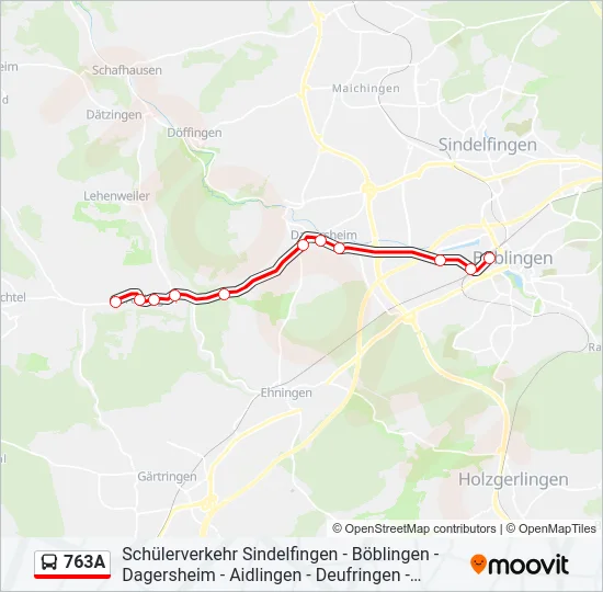 763A Bus Line Map