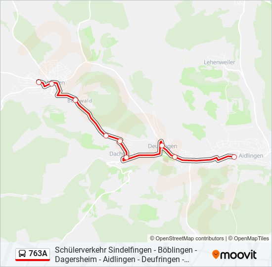 763A bus Line Map