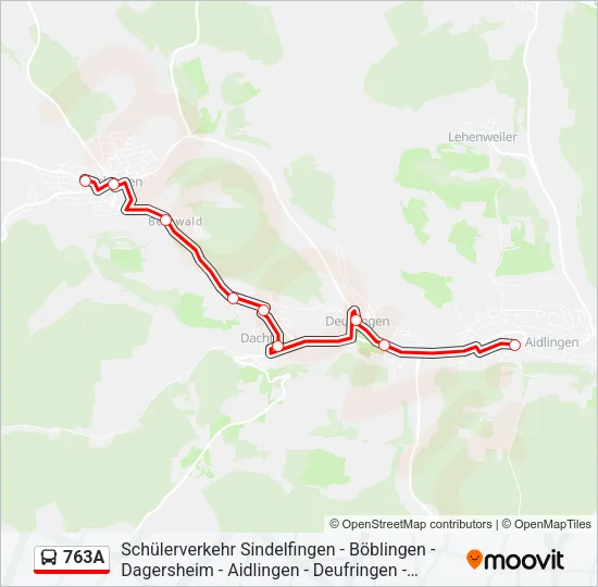 763A Bus Line Map