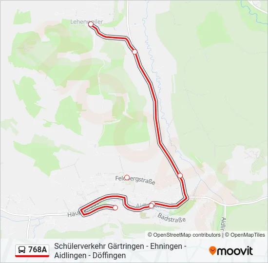 768A Bus Line Map