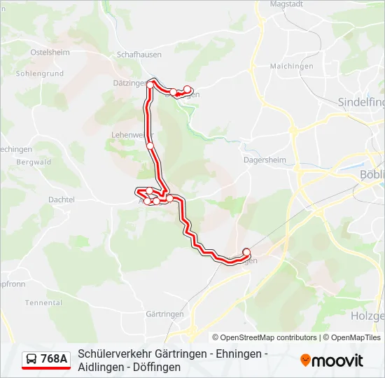 768A Bus Line Map