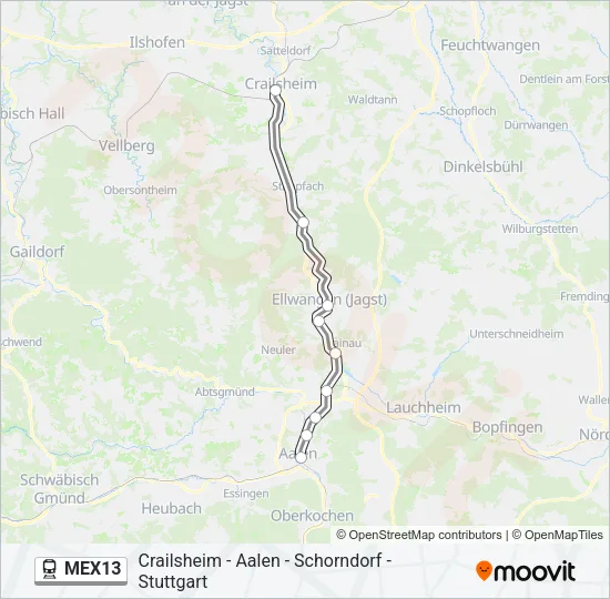 MEX13 Train Line Map
