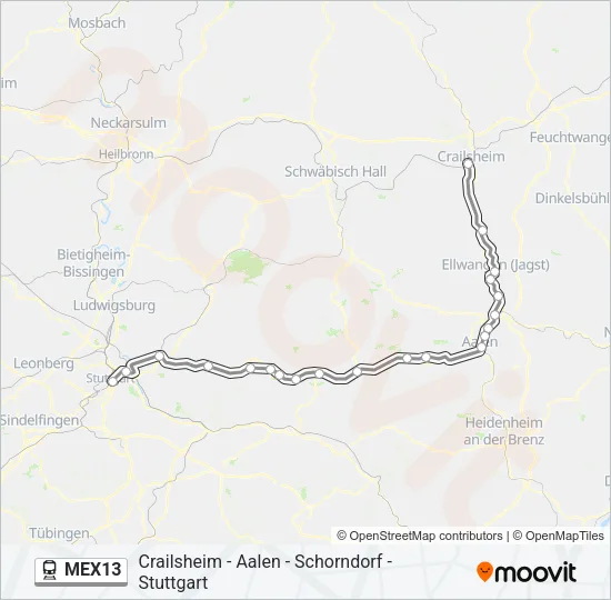 MEX13 Train Line Map