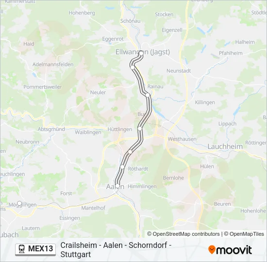MEX13 Train Line Map