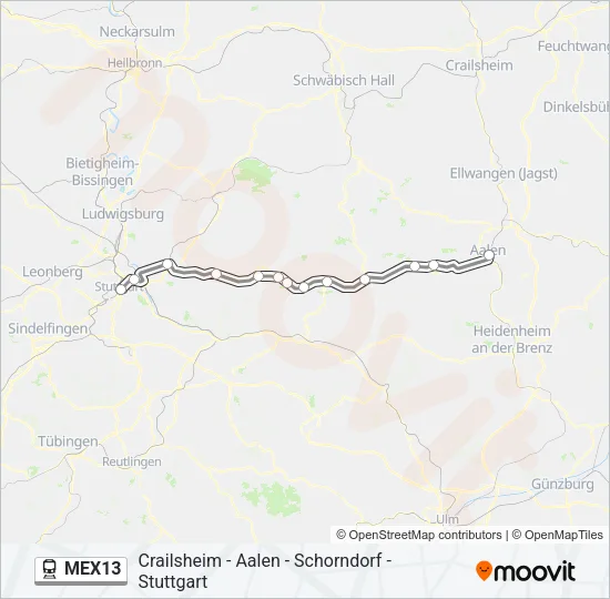 MEX13 Train Line Map