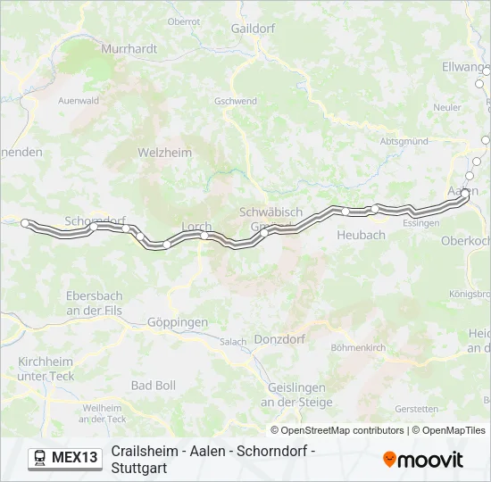 MEX13 Train Line Map