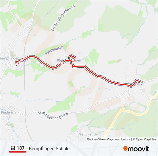 187 bus Line Map