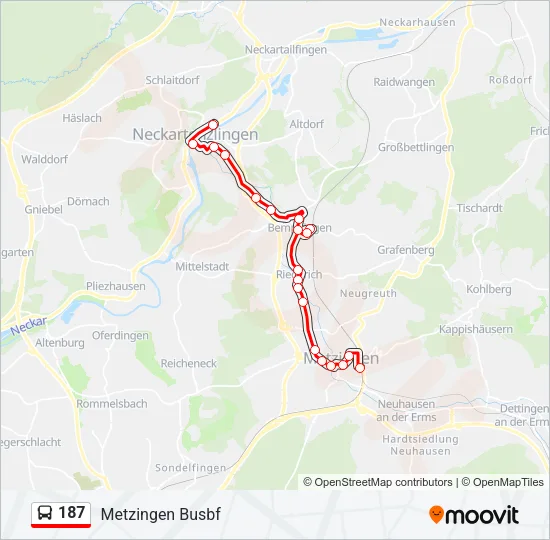 187 Bus Line Map
