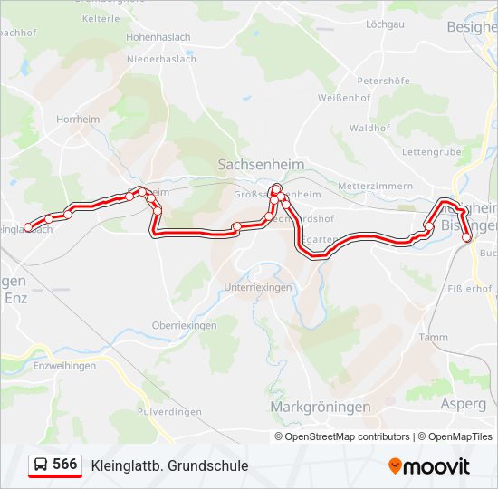 Автобус 566: карта маршрута