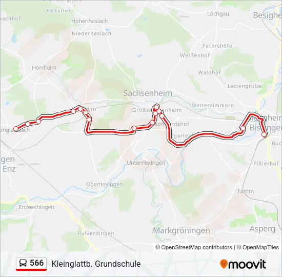 566 Bus Line Map