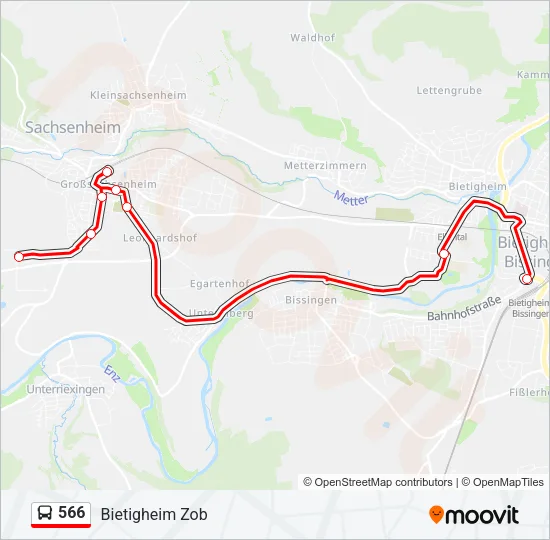 566 Bus Line Map