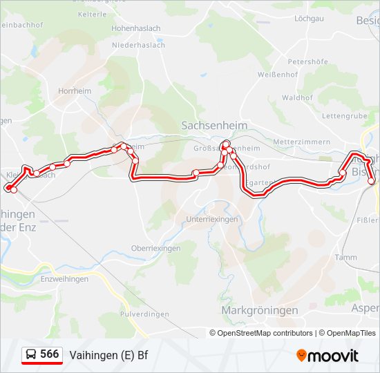 Автобус 566: карта маршрута