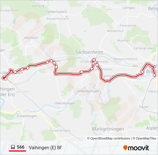 566 Bus Line Map