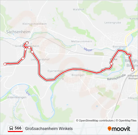 566 Bus Line Map