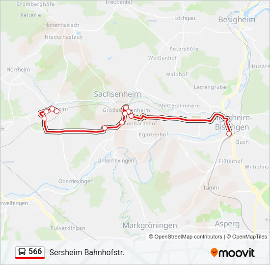 566 Bus Line Map