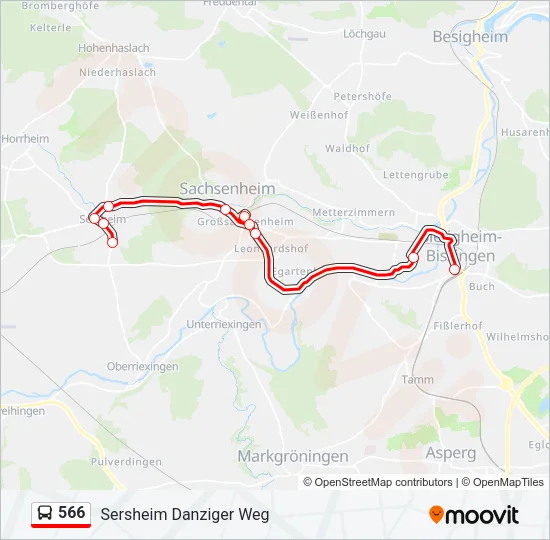 566 Bus Line Map