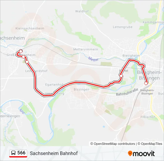 566 Bus Line Map