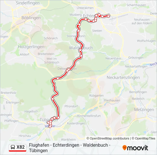X82 Bus Line Map