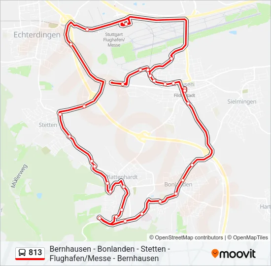 813 Bus Line Map