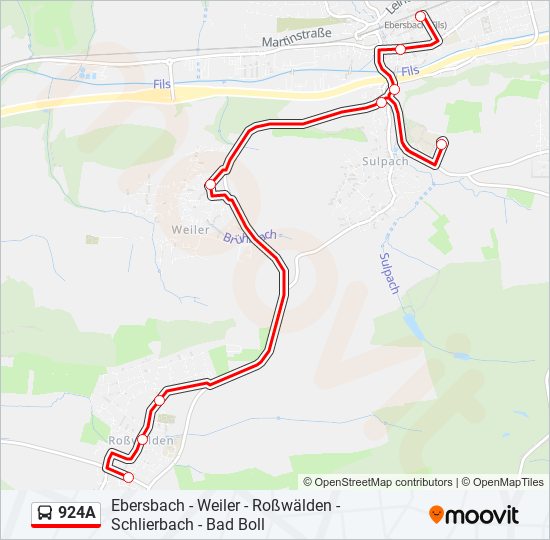 924A bus Line Map