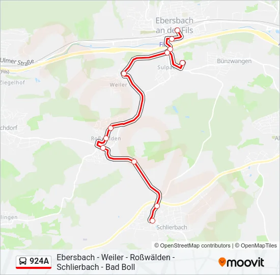 924A Bus Line Map