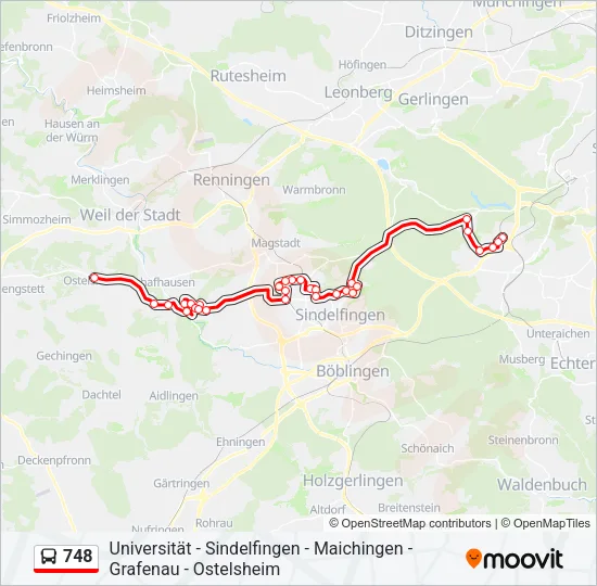 748 Bus Line Map