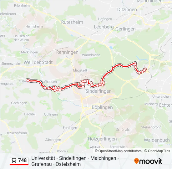 748 Bus Line Map