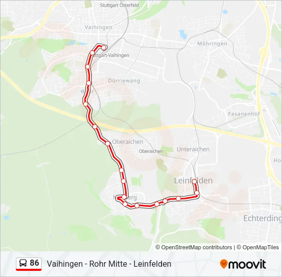 86 Bus Line Map