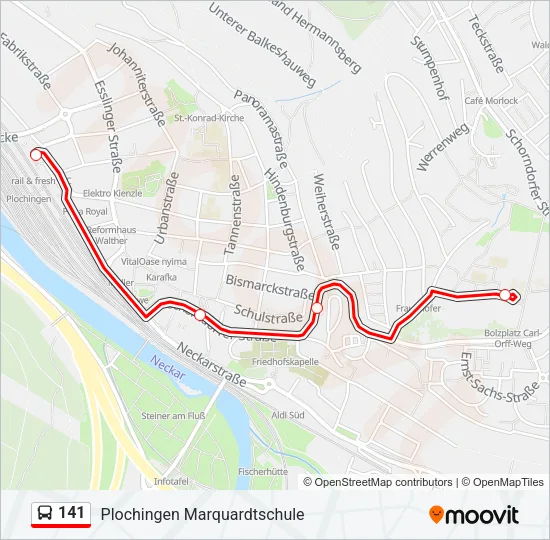 141 Bus Line Map