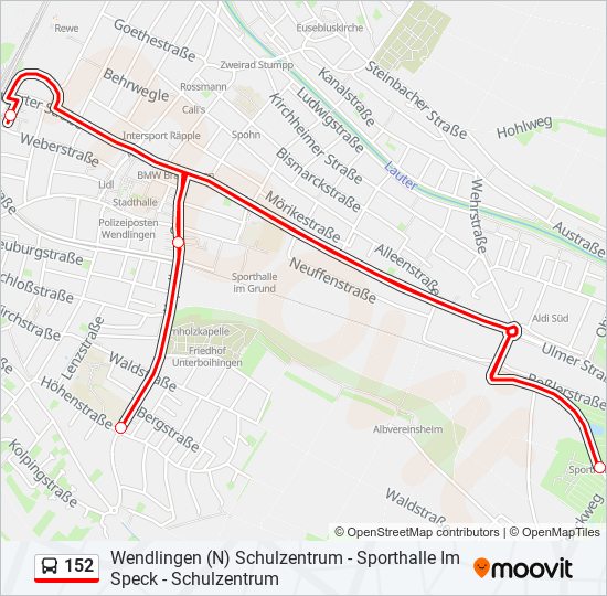 152 bus Line Map