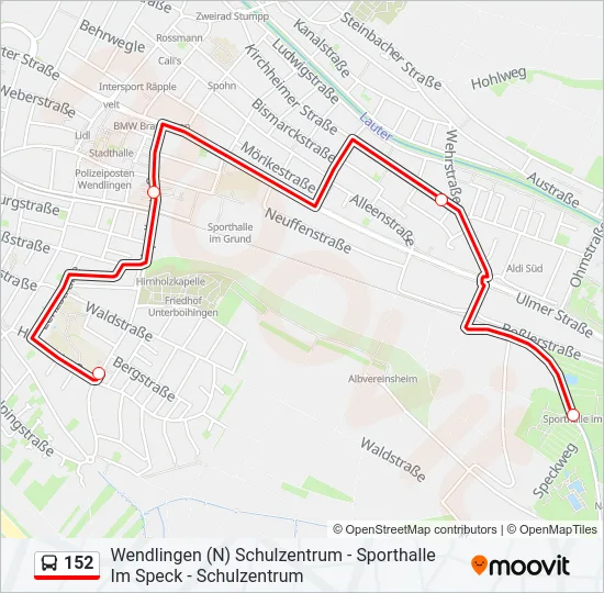 152 Bus Line Map