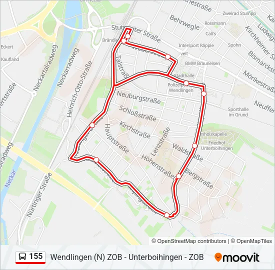 155 Bus Line Map