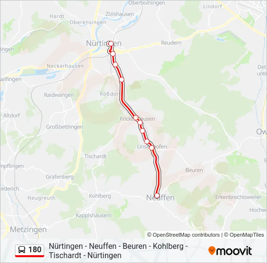 180 Bus Line Map