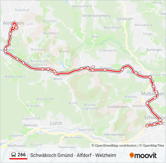 266 Bus Line Map