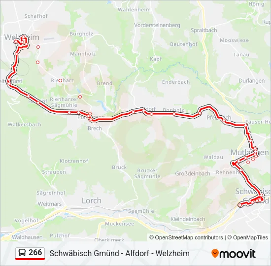 266 Bus Line Map