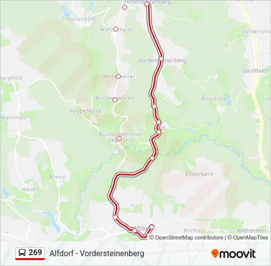 269 Bus Line Map