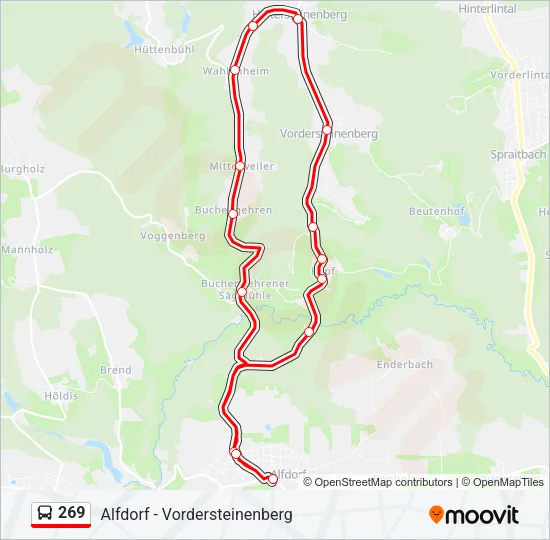 269 Bus Line Map