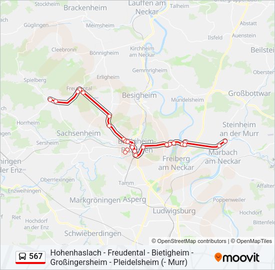 567 Bus Line Map