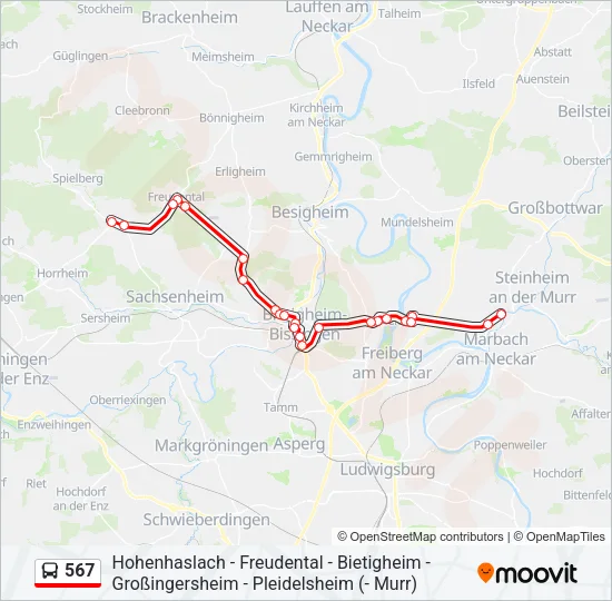 567 Bus Line Map
