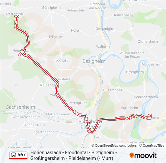 567 Bus Line Map