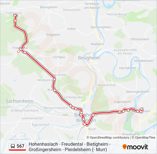 567 Bus Line Map