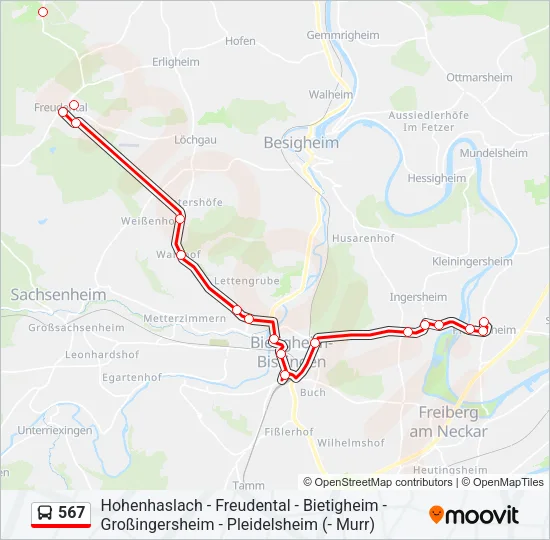 567 Bus Line Map
