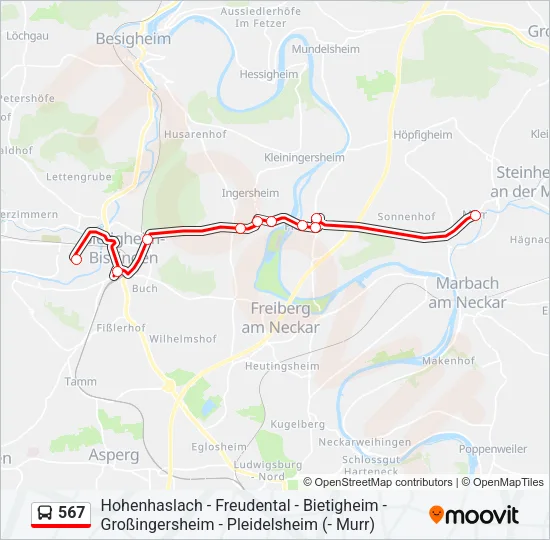 567 Bus Line Map